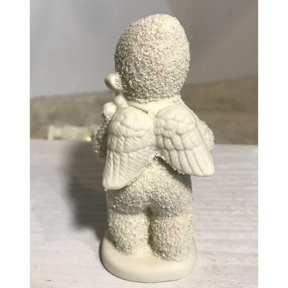 Vintage Porcelain Snow Angels Trio Figurines Set Glittery Paint Set of 3 - Picture 5 of 9